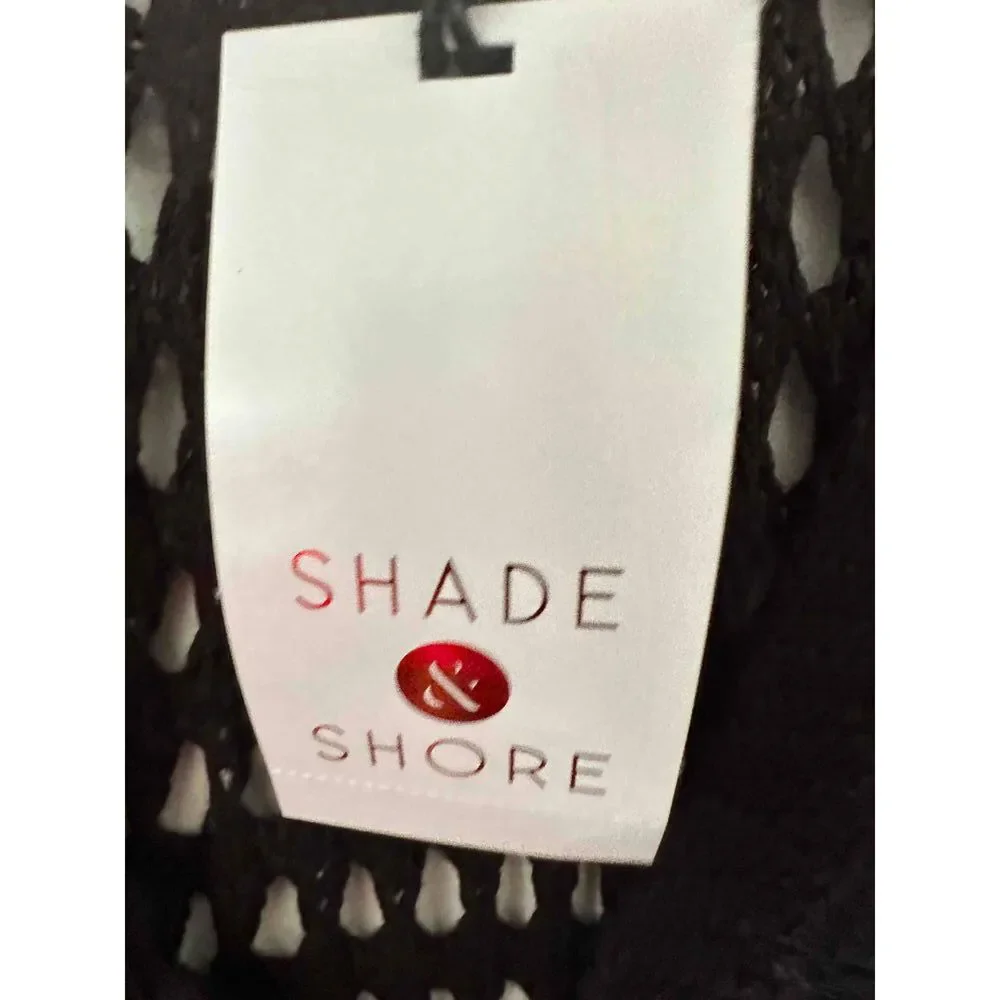 NWT Shade And Shore Dress Womens Size XL Black Sleeveless Mesh V Neck Swim Cover - Picture 4 of 10